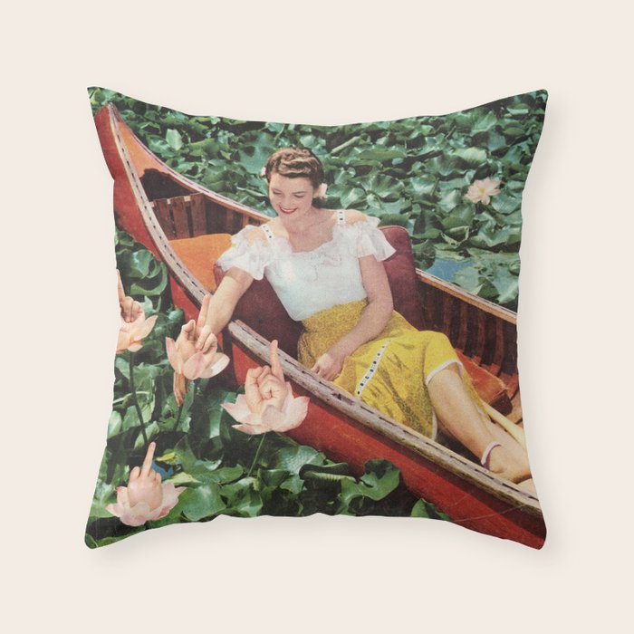 Fingers for Lily - Middle finger lilies Throw Pillow Gallery Image 6