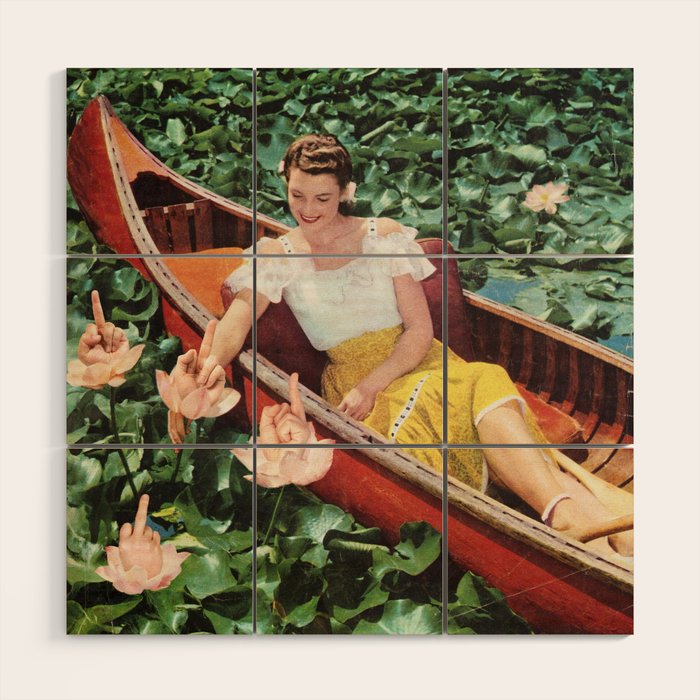 Fingers for Lily - Middle finger lilies Wood Wall Art Gallery Image 1