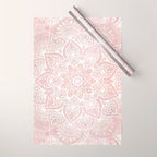 Mandala Yoga Love, Blush Pink Floral Wrapping Paper Gallery Image 1