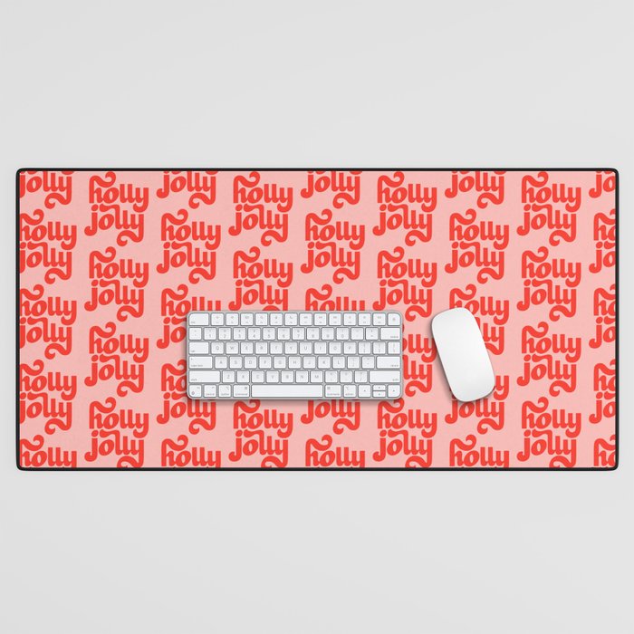 Holly Jolly Pattern Desk Mat Gallery Image 1