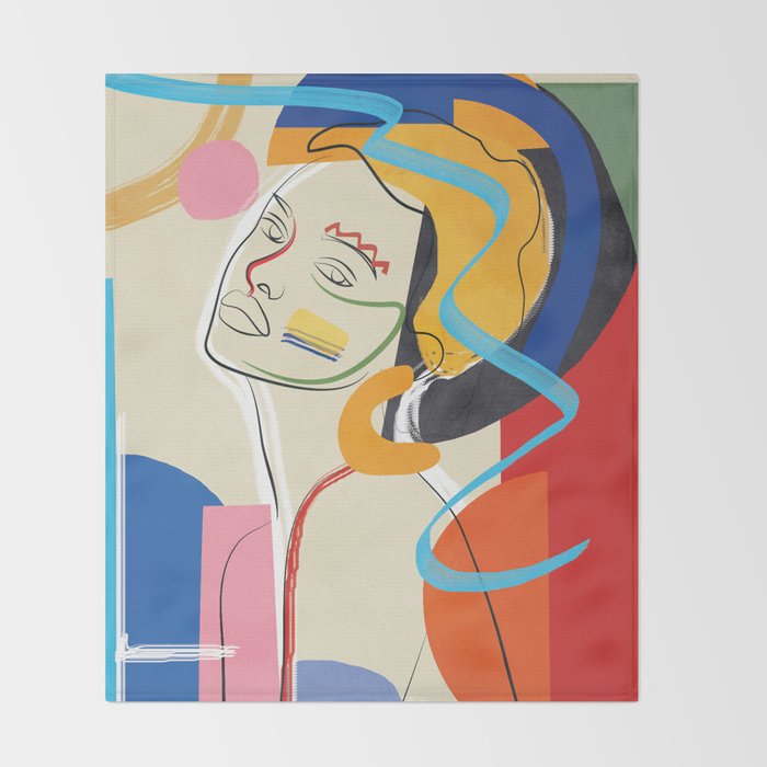 Abstract Woman 04 Throw Blanket Gallery Image 2