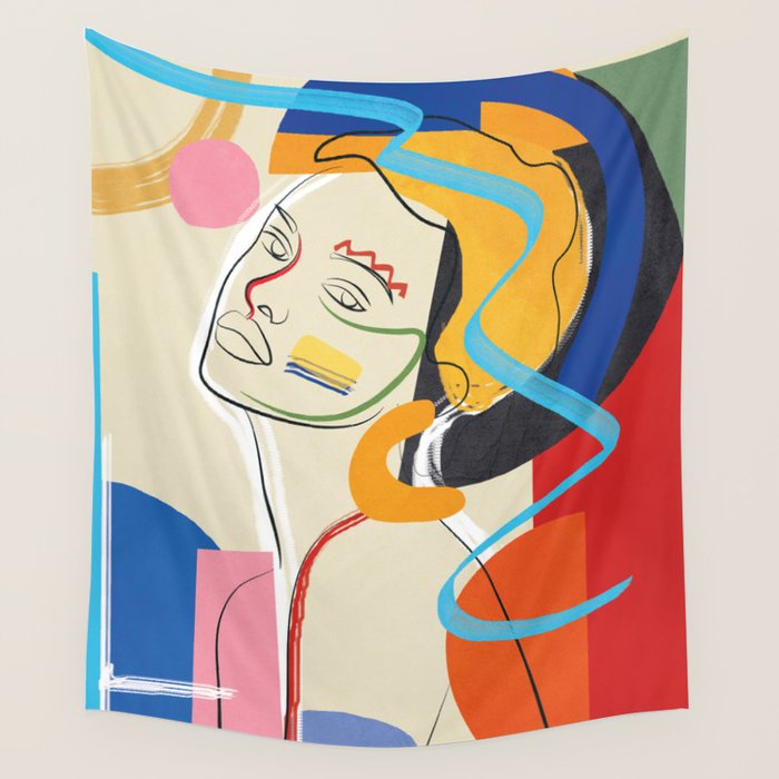 Abstract Woman 04 Wall Tapestry Gallery Image 4