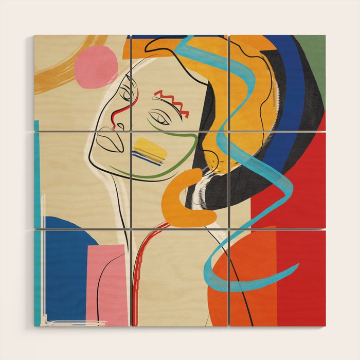 Abstract Woman 04 Wood Wall Art Gallery Image 1