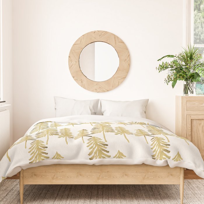 Pine Trees - Gold Palette Duvet Cover Gallery Image 3