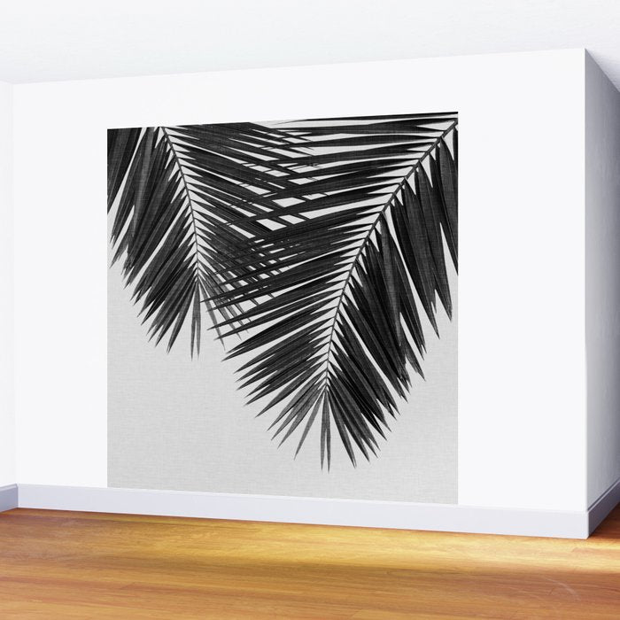 Palm Leaf Black & White II Wall Mural Gallery Image 2