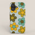 Groovy Flowers Print in Blue iPhone Case Gallery Image 1