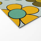 Groovy Flowers Print in Blue Welcome Mat Gallery Image 2