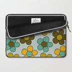 Groovy Flowers Print in Blue Laptop Sleeve Gallery Image 2