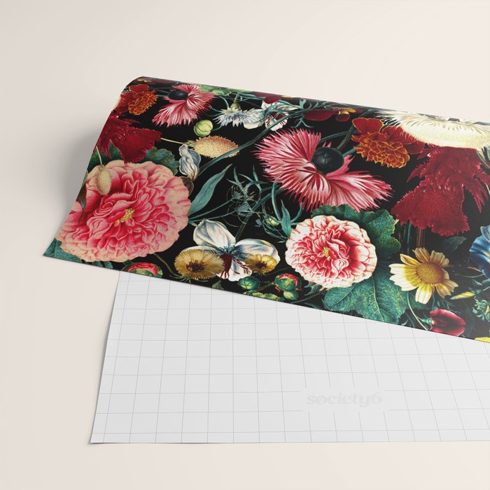 Night Vintage Garden Wrapping Paper Gallery Image 2