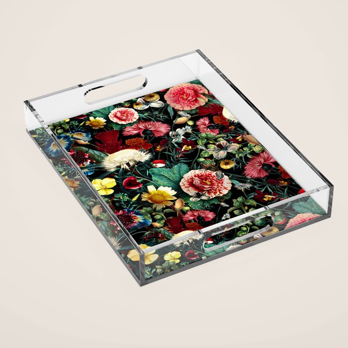 Night Vintage Garden Acrylic Tray Gallery Image 1