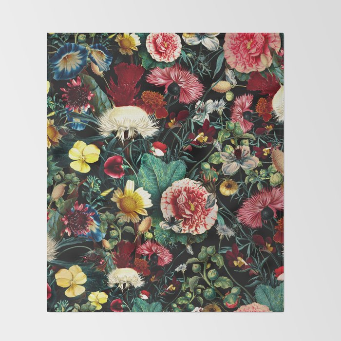 Night Vintage Garden Throw Blanket Gallery Image 2
