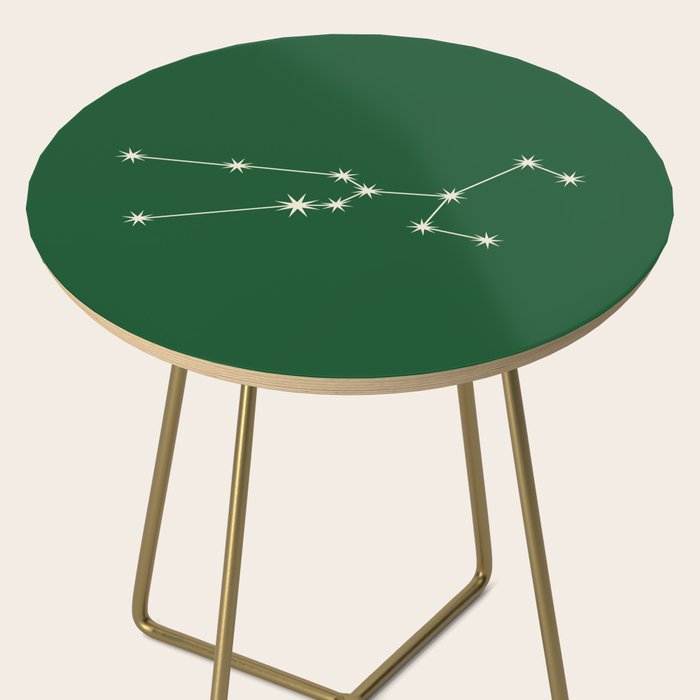 Taurus Zodiac Star Constellation Line Art Green Side Table Gallery Image 2