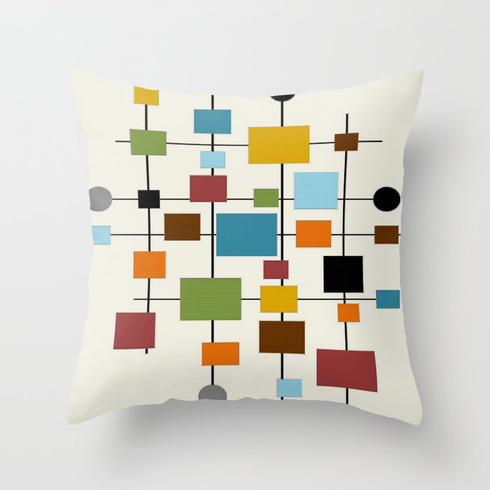 Mid-Century Modern Art 1.3 Throw Pillow Gallery Image 6