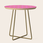 Retro Pink Floral Bunches Pattern - Pink Side Table Gallery Image 1