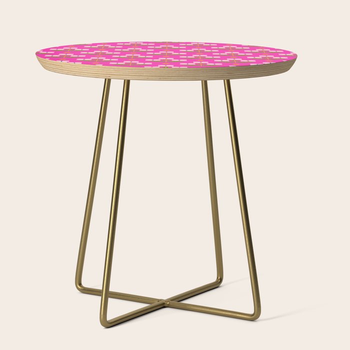 Retro Pink Floral Bunches Pattern - Pink Side Table Gallery Image 1