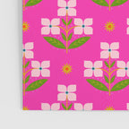 Retro Pink Floral Bunches Pattern - Pink Poster Gallery Image 3