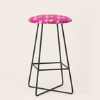 Retro Pink Floral Bunches Pattern - Pink Stool Gallery Image 1