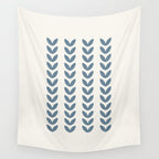 Leaf Pattern Pastel Blue - Scandinavian Wall Tapestry Gallery Image 4