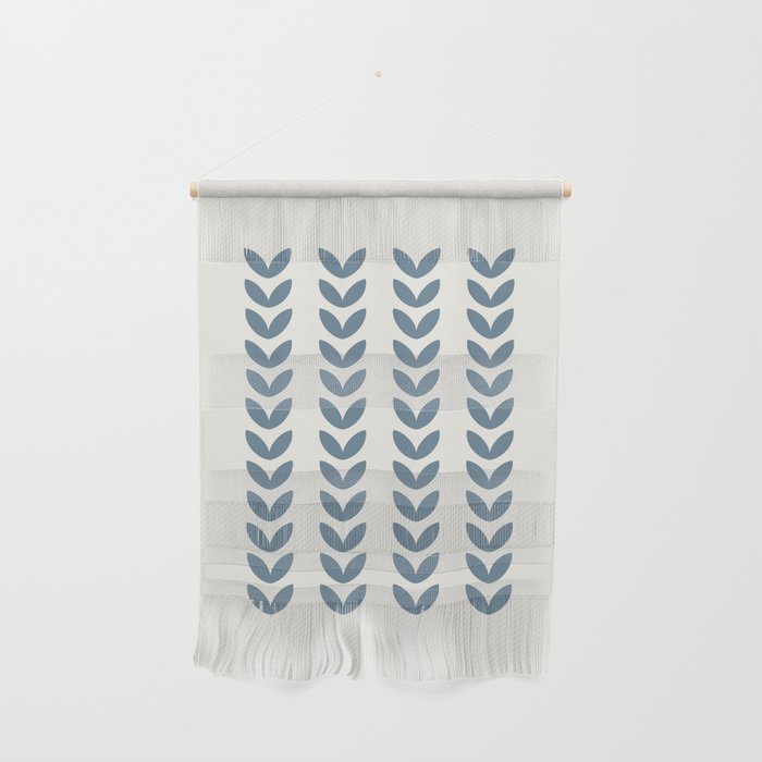 Leaf Pattern Pastel Blue - Scandinavian Wall Hanging Gallery Image 1
