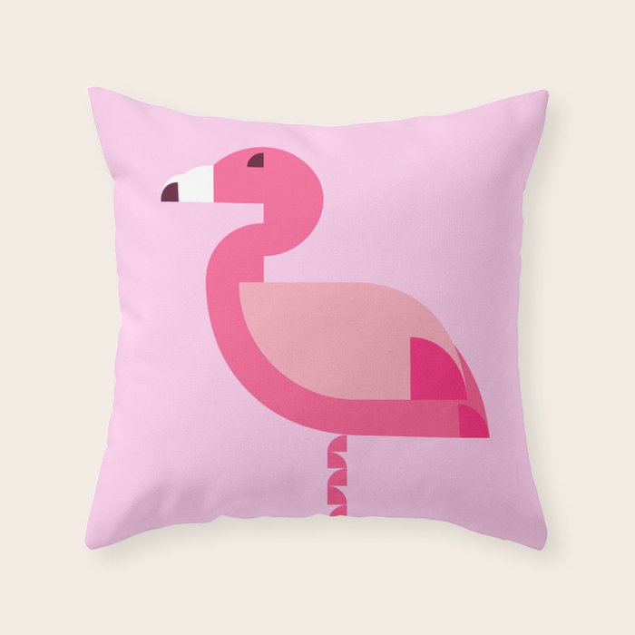 Geometric flamingo Throw Pillow Gallery Image 6