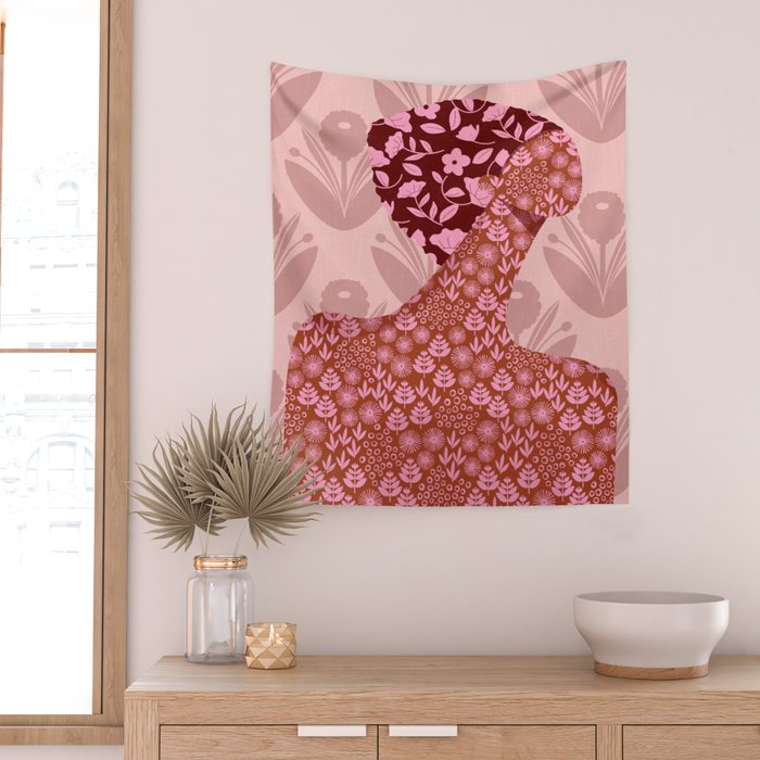 Flower Woman Wall Tapestry Gallery Image 2