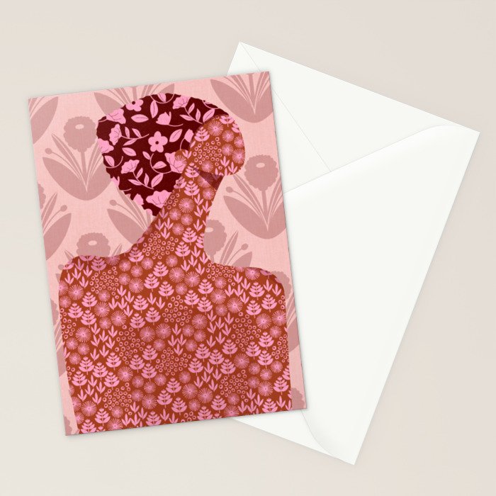 Flower Woman Stationery Card Gallery Image 2