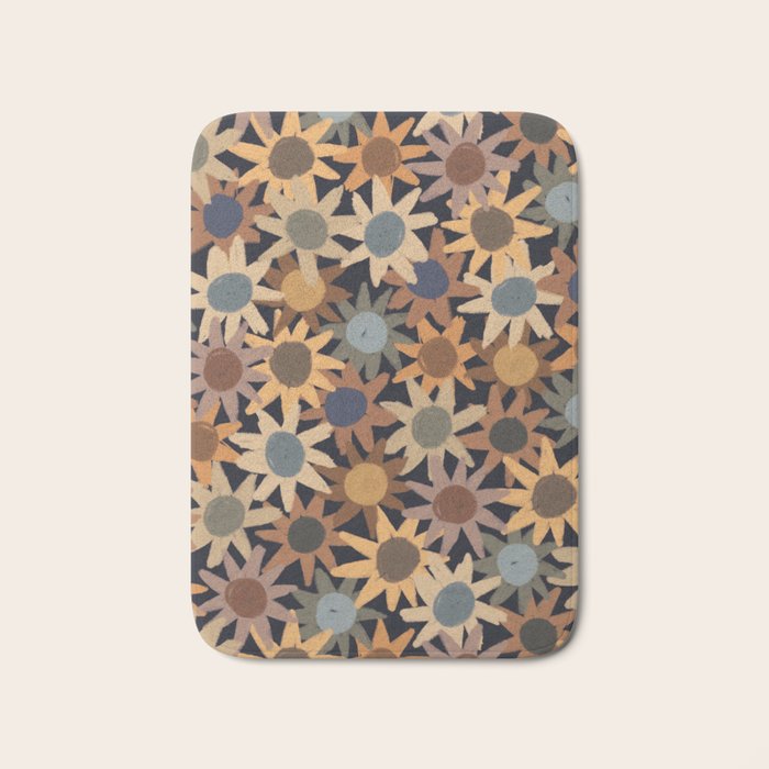 Hand Drawn Florals #5 Bath Mat Gallery Image 1