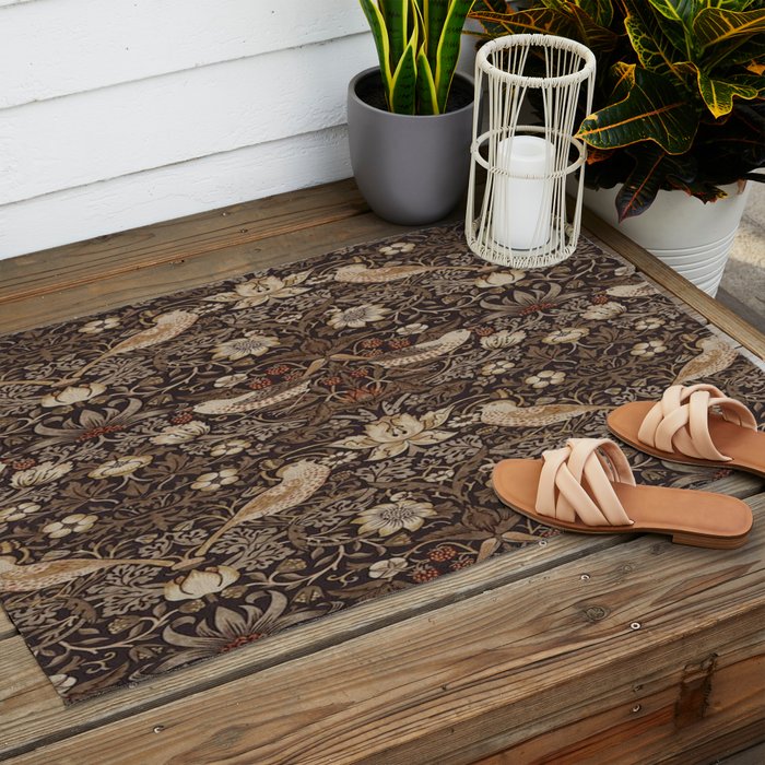 William Morris strawberry thief design Outdoor Rug Gallery Image 2