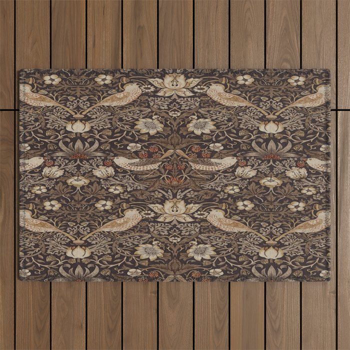 William Morris strawberry thief design Outdoor Rug Gallery Image 1
