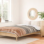 Natural Stripes Modern Minimalist Colour Block Pattern Black Rust Almond Cream Duvet Cover Gallery Image 2