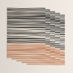 Natural Stripes Modern Minimalist Colour Block Pattern Black Rust Almond Cream Wrapping Paper Gallery Image 3