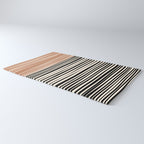 Natural Stripes Modern Minimalist Colour Block Pattern Black Rust Almond Cream Rug Gallery Image 3