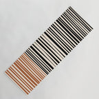 Natural Stripes Modern Minimalist Colour Block Pattern Black Rust Almond Cream Yoga Mat Gallery Image 1