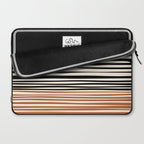 Natural Stripes Modern Minimalist Colour Block Pattern Black Rust Almond Cream Laptop Sleeve Gallery Image 2