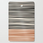 Natural Stripes Modern Minimalist Colour Block Pattern Black Rust Almond Cream Cutting Board Gallery Image 1