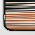 Natural Stripes Modern Minimalist Colour Block Pattern Black Rust Almond Cream Laptop Sleeve Gallery Image 3