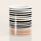 Natural Stripes Modern Minimalist Colour Block Pattern Black Rust Almond Cream Coffee Mug Gallery Image 4