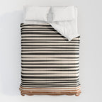 Natural Stripes Modern Minimalist Colour Block Pattern Black Rust Almond Cream Comforter Gallery Image 6
