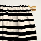 Natural Stripes Modern Minimalist Colour Block Pattern Black Rust Almond Cream Window Curtain Gallery Image 2