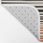 Natural Stripes Modern Minimalist Colour Block Pattern Black Rust Almond Cream Bath Mat Gallery Image 2