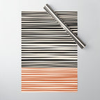 Natural Stripes Modern Minimalist Colour Block Pattern Black Rust Almond Cream Wrapping Paper Gallery Image 1