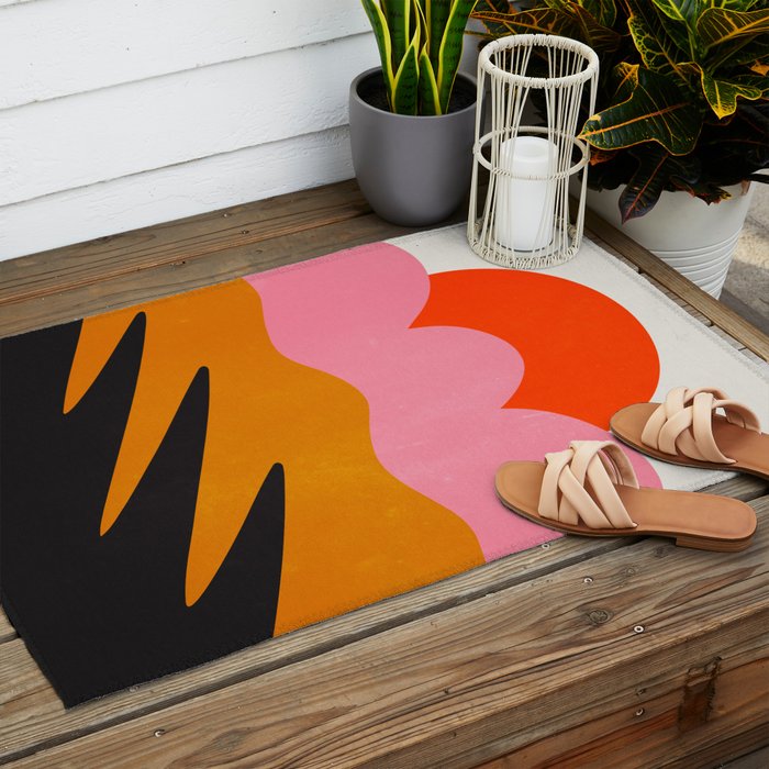 Landscape 02: Mid Century Abstraction Outdoor Rug Gallery Image 2