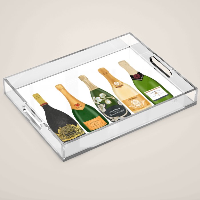 Champagne Bottles Acrylic Tray Gallery Image 1