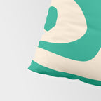 Mid Century Modern Minimalist Retro Abstract Piquet Pattern in Jade Green Pillow Sham Gallery Image 4