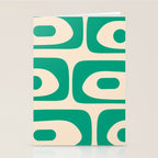 Mid Century Modern Minimalist Retro Abstract Piquet Pattern in Jade Green Stationery Card Gallery Image 2