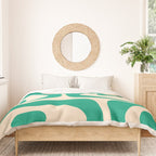 Mid Century Modern Minimalist Retro Abstract Piquet Pattern in Jade Green Duvet Cover Gallery Image 3