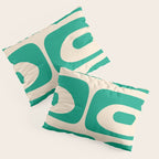 Mid Century Modern Minimalist Retro Abstract Piquet Pattern in Jade Green Pillow Sham Gallery Image 3