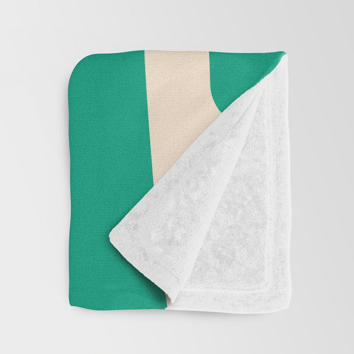 Mid Century Modern Minimalist Retro Abstract Piquet Pattern in Jade Green Throw Blanket Gallery Image 3