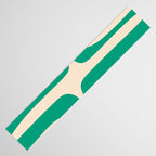 Mid Century Modern Minimalist Retro Abstract Piquet Pattern in Jade Green Table Runner Gallery Image 3