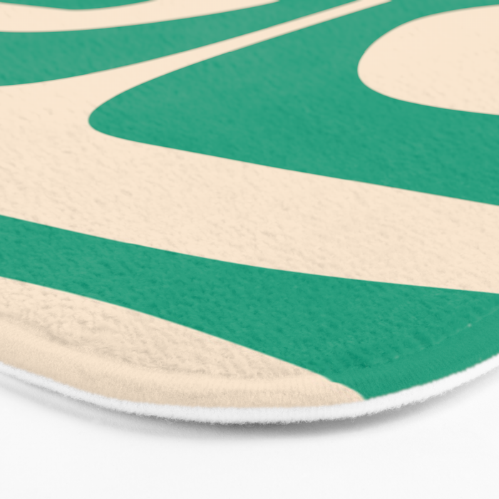 Mid Century Modern Minimalist Retro Abstract Piquet Pattern in Jade Green Bath Mat Gallery Image 3